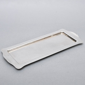 Винтажный Прямоугольный Металлический Поднос - Подставка, Silverplate Англия.