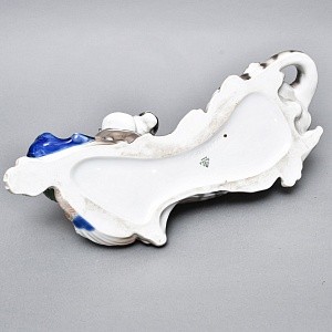 Большая! Авторская Фарфоровая статуэтка «Тигр с павлином», ROSENTHAL Германия, 1919 - 1934 годы. 