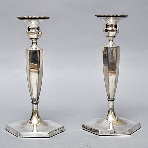 Пара Больших Антикварных Канделябров Подсвечников Silverplated, SHEFFIELD Англия начало ХХ век.