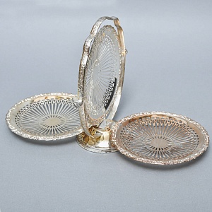 Металлическая Конфетница - Фруктовница «Этажерка» Silverplate, Sheffield Англия, 60-е гг.