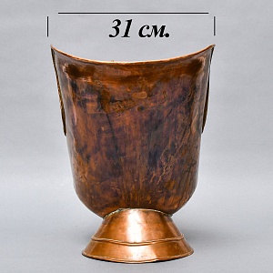 Большой Антикварный Зольник - Угольница с Фарфоровыми ручками, Медь, Англия, первая половина ХХ века! 