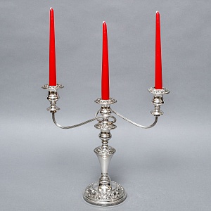 Старинный Канделябр - Подсвечник на Три Свечи, Silverplated SHEFFIELD Англия, начало ХХ века.