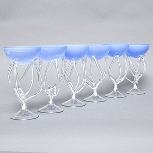 Авторские Стеклянные Фужеры для шампанского - Креманки, Италия вторая половина ХХ века.