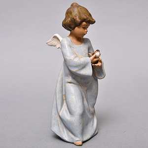 Коллекционная Фарфоровая статуэтка «Ангел с птицей» серия Грес, Lladro Испания.