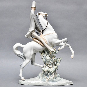 Коллекционная Фарфоровая статуэтка «Всадник», Lladro / Лядро Испания, 1969 - 1985 годы.
