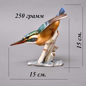 Фарфоровая Статуэтка «Птица - Зимородок», Hutschenreuther Германия, 1955 - 1968 годы.