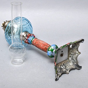 Старинная Керосиновая Лампа «Цветущий Аквамарин», Kosmos - Brenner, Франция начало ХХ века.