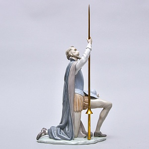 Коллекционная Фарфоровая статуэтка «Дон Кихот с копьем», Lladro Испания, 1984 - 1989 годы. 