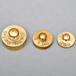 Большой Антикварный Набор Латунных Гирь и разновесов - 13 штук, Германия начало ХХ века..