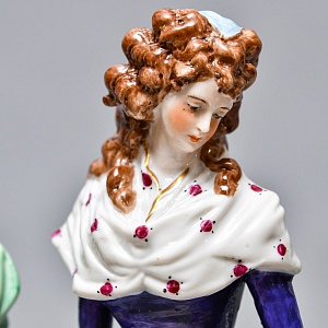 Антикварная Статуэтка «Неожиданное Угощение», Фарфор, Dressel & Kister Passau Германия, 1907 - 1922 гг. 