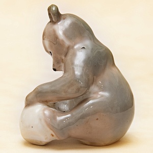 Коллекционная Фарфоровая Статуэтка «Мишка с крынкой», СССР ЛЗФИ, 1956 - 1967 года. 