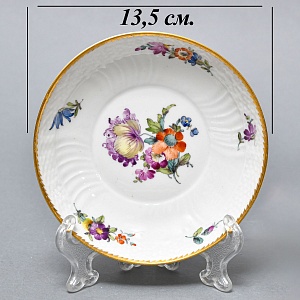 Антикварная Фарфоровая Кофейная пара «Цветочный букет», Royal Copenhagen Дания, 1870 - 1890 годы. 