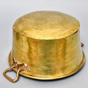 Старинный Латунный Таз для варки варенья на 9-ть литров, Франция - середина ХХ века. 