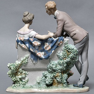 Большая Фарфоровая статуэтка «Давай поженимся или Предложение», Lladro Испания, 1987 - 1994 годы. 