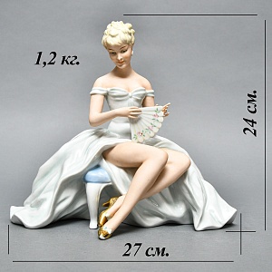 Фарфоровая статуэтка «Балерина, Танцовщица c Веером», WALLENDORF Германия 1953-1962 годы.