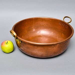 Винтажный Медный Таз для варки варенья на 14-ть литров, Франция - первая половина ХХ века.