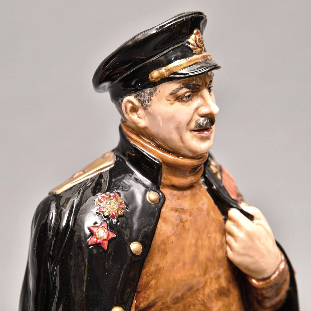 Коллекционная Авторская Статуэтка «Советский Исследователь Арктики - Папанин И.Д.», фарфор, Россия. 