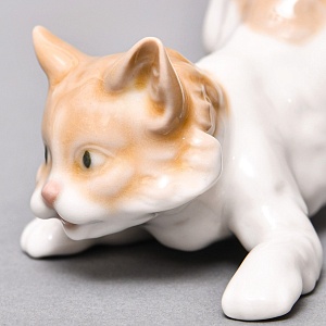 Коллекционная Фарфоровая статуэтка «Кошка - Игривый котенок», Lladro Испания. 