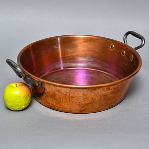 Французский Медный таз для варки варенья на 9 литров, вторая половина ХХ века.