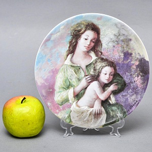 Коллекционная Фарфоровая тарелка «Мишель и Сильви. День матери», Henri d'Arceau Limoges Франция. 
