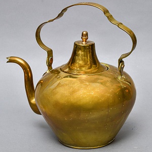 Большой Антикварный Латунный Чайник на 5 литров, Франция, начало ХХ века.
