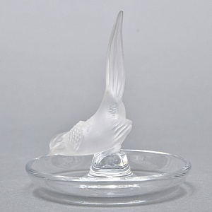 Хрустальная Подставка «ФАЗАН» для колец и украшений в стиле Арт Нуво, Laligue Франция.