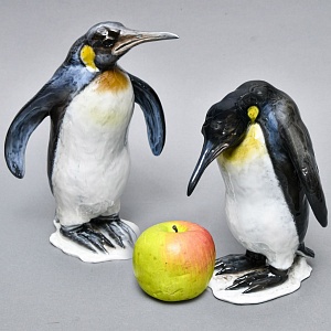 Авторские Парные Фарфоровые статуэтки «Королевские Пингвины», Rosenthal Германия - 1939 год.  