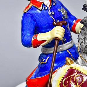 Антикварная Фарфоровая статуэтка «Старый Фриц. Король Пруссии Фридрих II на коне», SITZENDORF Германия.