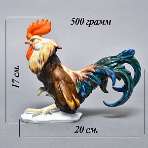 Коллекционная Фарфоровая статуэтка «Бойцовый Петух», ROSENTHAL Германия, середина ХХ века. 