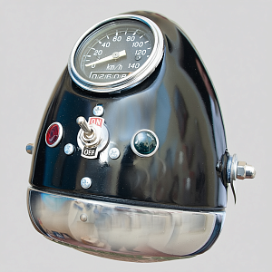 Дизайнерская Электрическая Лампа - Торшер - Светильник «Фара Мотоцикла ИЖ - СССР».