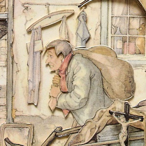 Объемная Картина - Панно в технике 3D декупаж «Лавка старьевщика», 70-е годы ХХ века.