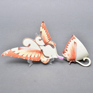 Авторский Фарфоровый Чайный сервиз «Бабочки и стрекозы» на 4 персоны, Franz Collection Тайвань.