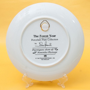 Коллекционная Тарелка «Лесной Год - НОЯБРЬ» Фарфор, Studio Fine Porcelaine Англия -1983 год.