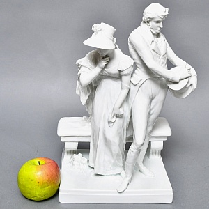 Антикварная Фарфоровая статуэтка «Дама с кавалером. Размолвка», ROSENTHAL Германия - 1926 год. 