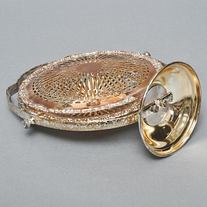 Металлическая Конфетница - Фруктовница «Этажерка» Silverplate, Sheffield Англия, 60-е гг.