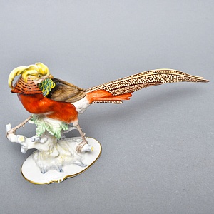 Коллекционная Фарфоровая статуэтка Птица - «Золотой Фазан», Hutschenreuther Германия, 60-е гг.