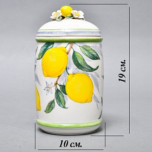 Авторский Чайный сервиз на 4 персоны «Лимоны», фарфор, ручная роспись, Гжель Россия -2000 г..