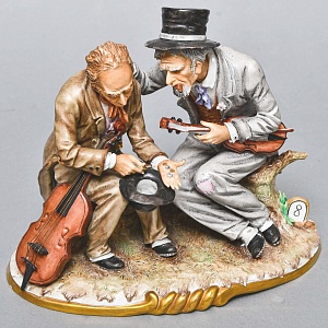 Коллекционная Фарфоровая статуэтка «Уличные Музыканты», SITZENDORF Германия. 