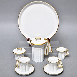  Фарфоровый Кофейный сервиз тет-а-тет «Греческие колонны» 8 предметов, Furstenberg Германия.