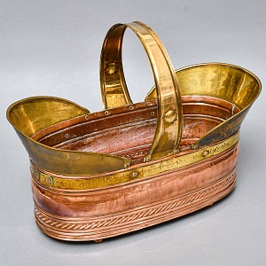 Медный -Латунный Зольник - Кашпо «Цветочная Корзинка». Англия первая половина ХХ века!
