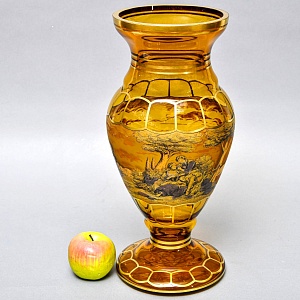 Большая Авторская Коллекционная Ваза «Свидание», Хрусталь OERTEL & Co, Богемия.