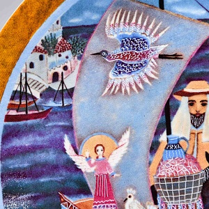 Коллекционная Фарфоровая тарелка - блюдо «Бегство в Египет», Königszelt Bavaria Германия - 1980 год. 