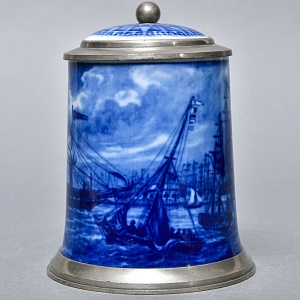 Коллекционная Пивная Кружка «Прибытие почтового парохода», фарфор, Berlin Design Германия -1978 год.