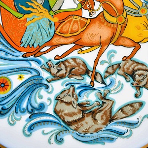 Коллекционное Блюдо - Тарелка «Мифы, сказания. Битва с волками» Фарфор, Hutschenreuther Германия. 