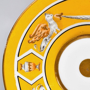 Антикварная Кофейная пара «Гриффоны», Фарфор Dressel & Kister Passau Германия, 1900 - 1922 годы. 