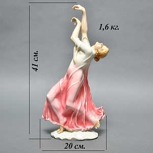 Редкость!!! Большая Фарфоровая Статуэтка «Айседора Дункан», Карл Энс / Karl Ens,  Германия, 30-е гг.