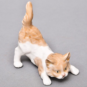 Коллекционная Фарфоровая статуэтка «Кошка - Игривый котенок», Lladro Испания. 