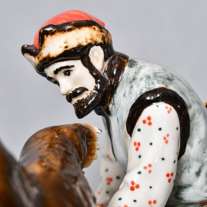 Коллекционная Фарфоровая Статуэтка «Охота на медведя», Россия. 