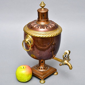 Редкость! Старинный Медный Угольный Самовар на 2,5 л. Германия, начало XX века.