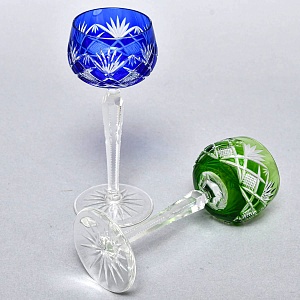 Два Бокала «Тет-а-Тет» серия «Jise» Цветной Хрусталь, Kunsthandwerk Bodenmais Германия, 60 гг.